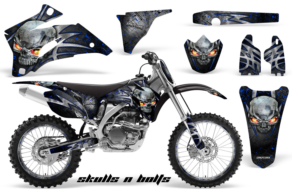 Yamaha YZ 250F 450F 06-09 Skulls n Bolts Metal Blue BB NP Rims